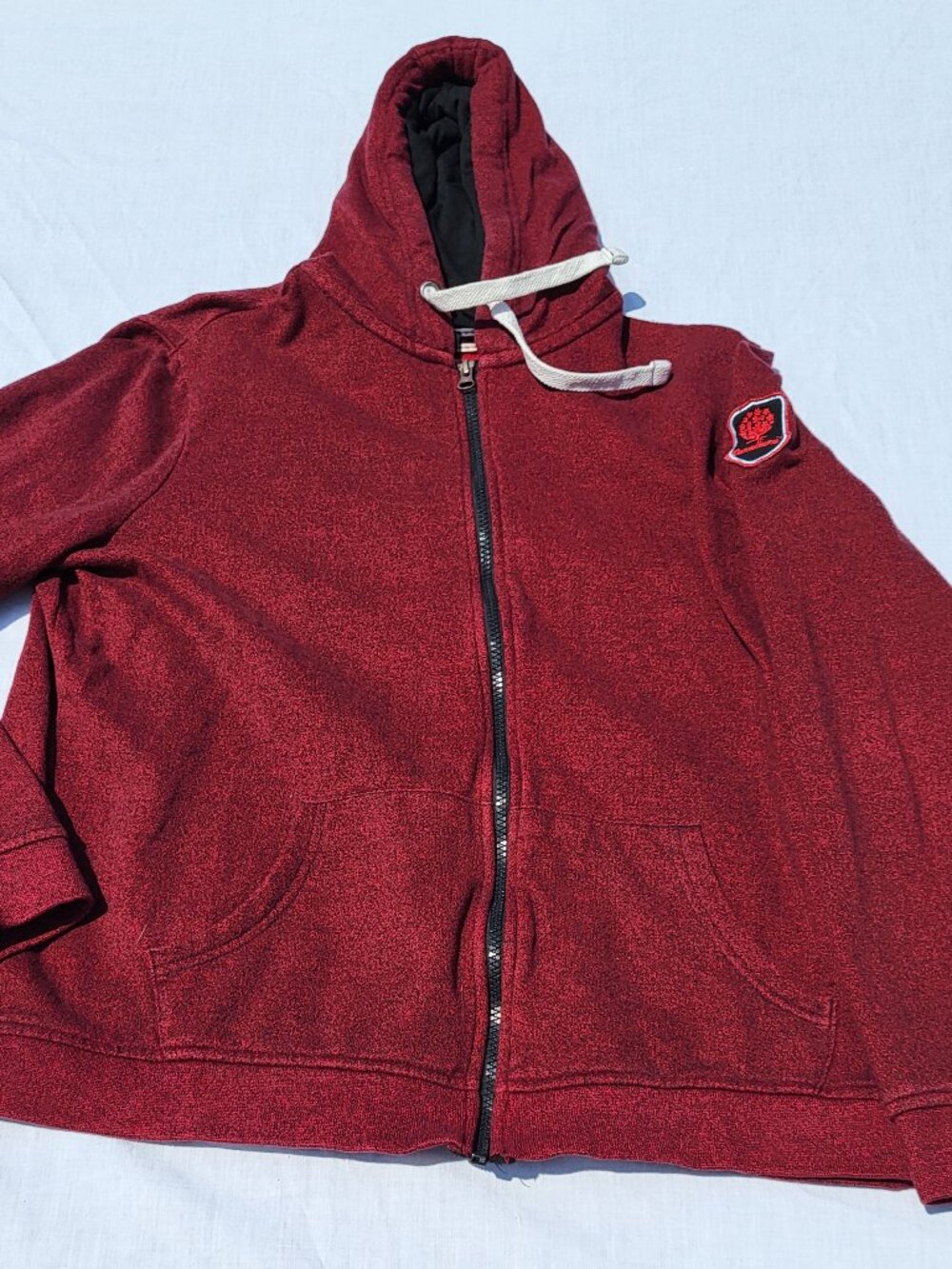Canadiana Hoodie Men's XL Full Zip Sweatshirt Red Canada Drawstring Streetwear